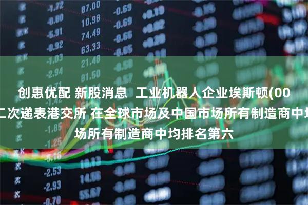 创惠优配 新股消息  工业机器人企业埃斯顿(002747SZ)二次递表港交所 在全球市场及中国市场所有制造商中均排名第六