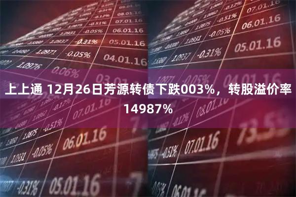 上上通 12月26日芳源转债下跌003%，转股溢价率14987%